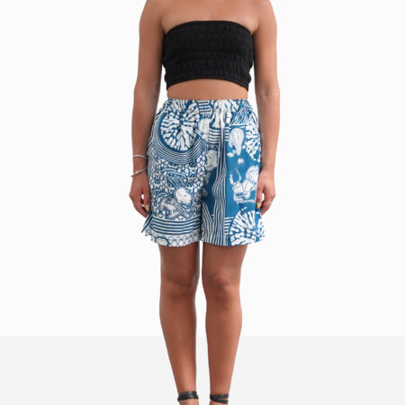 Short indigo unisexe « Charlie Brown  »